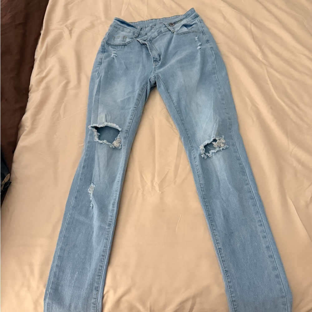 Distressed Light Blue Women's Jeans